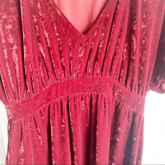 CABi Grace Tribute Crush Velvet Dress #3696 V-Neck Empire Waist Red Size Small S - Picture 5 of 12